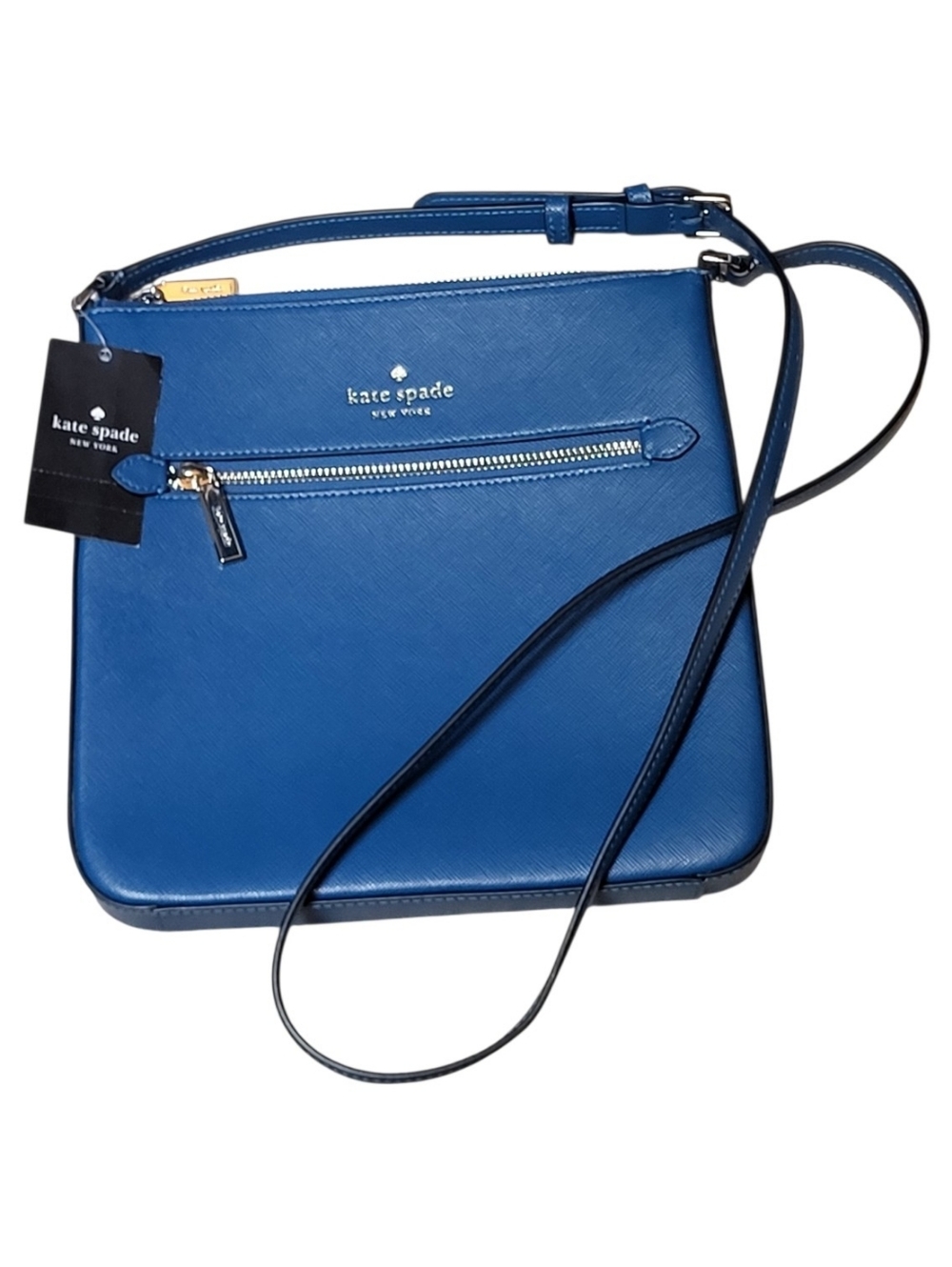 NWT Kate Spade Sadie North South Saffiano Leather Crossbody Bag In Sapphire Ice